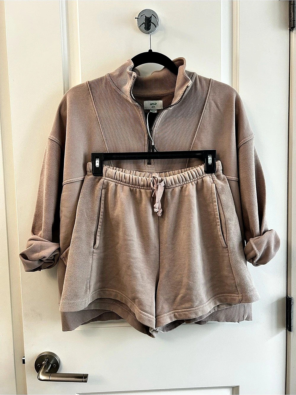 Aerie Quarter Zip Sweatshirt XS and Fleece Shorts Small Set